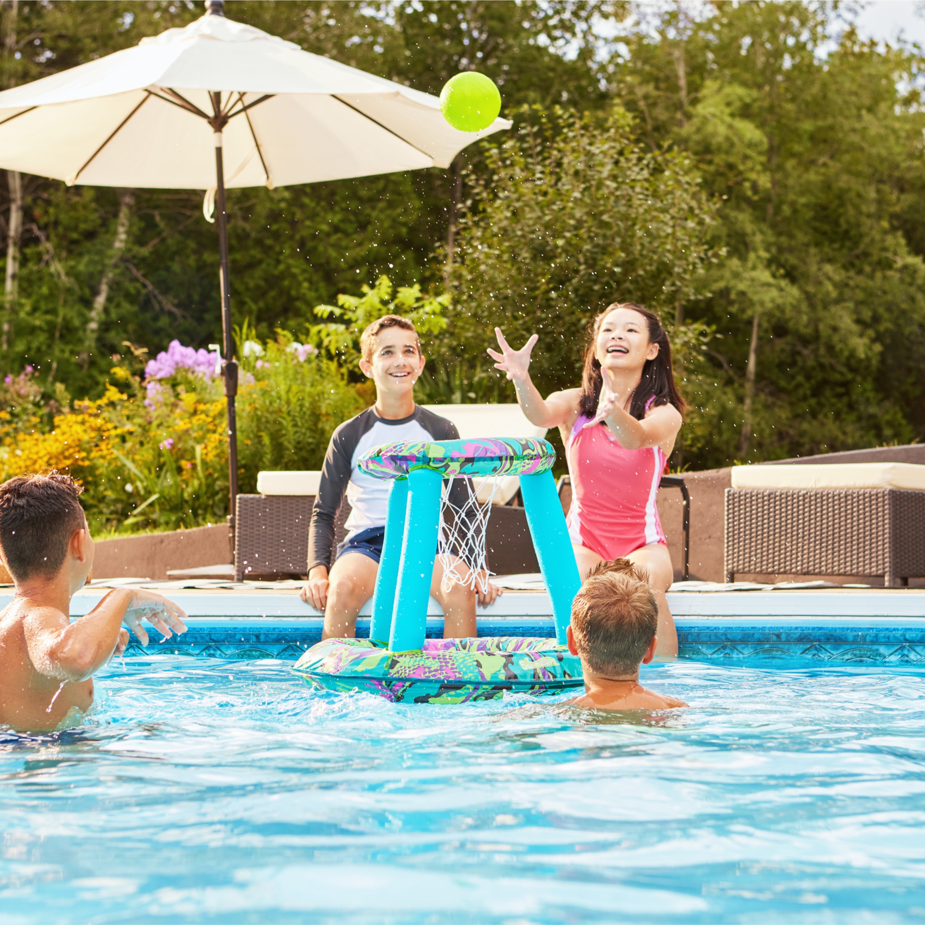 Swim Pool Games - Swimways - SquiDivers New 12059 : SwimWays Poolside Basketball Game : Toys \u0026 Games