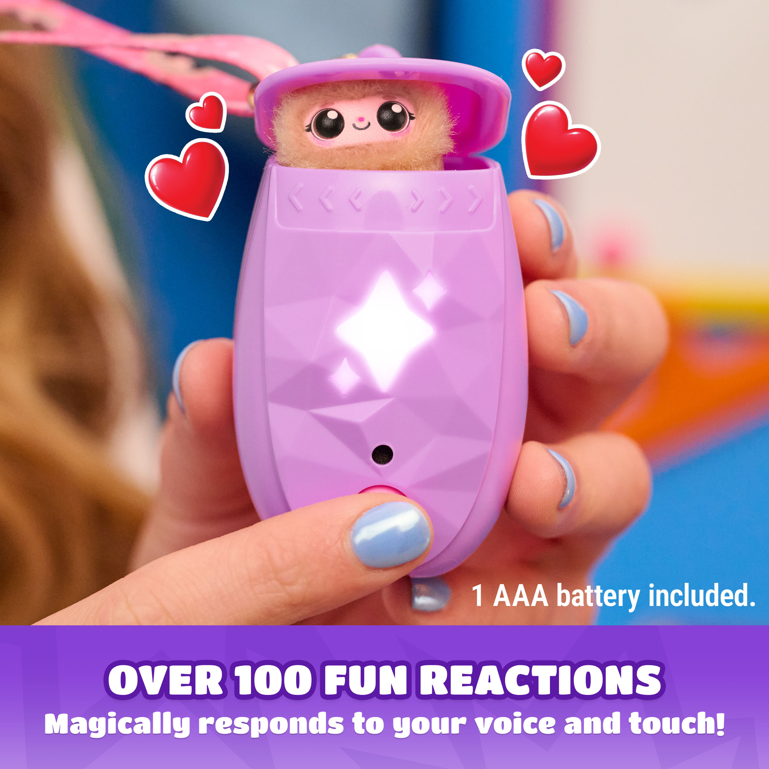 Peekimo, Purple Interactive Pet and Wearable Accessory, Cute