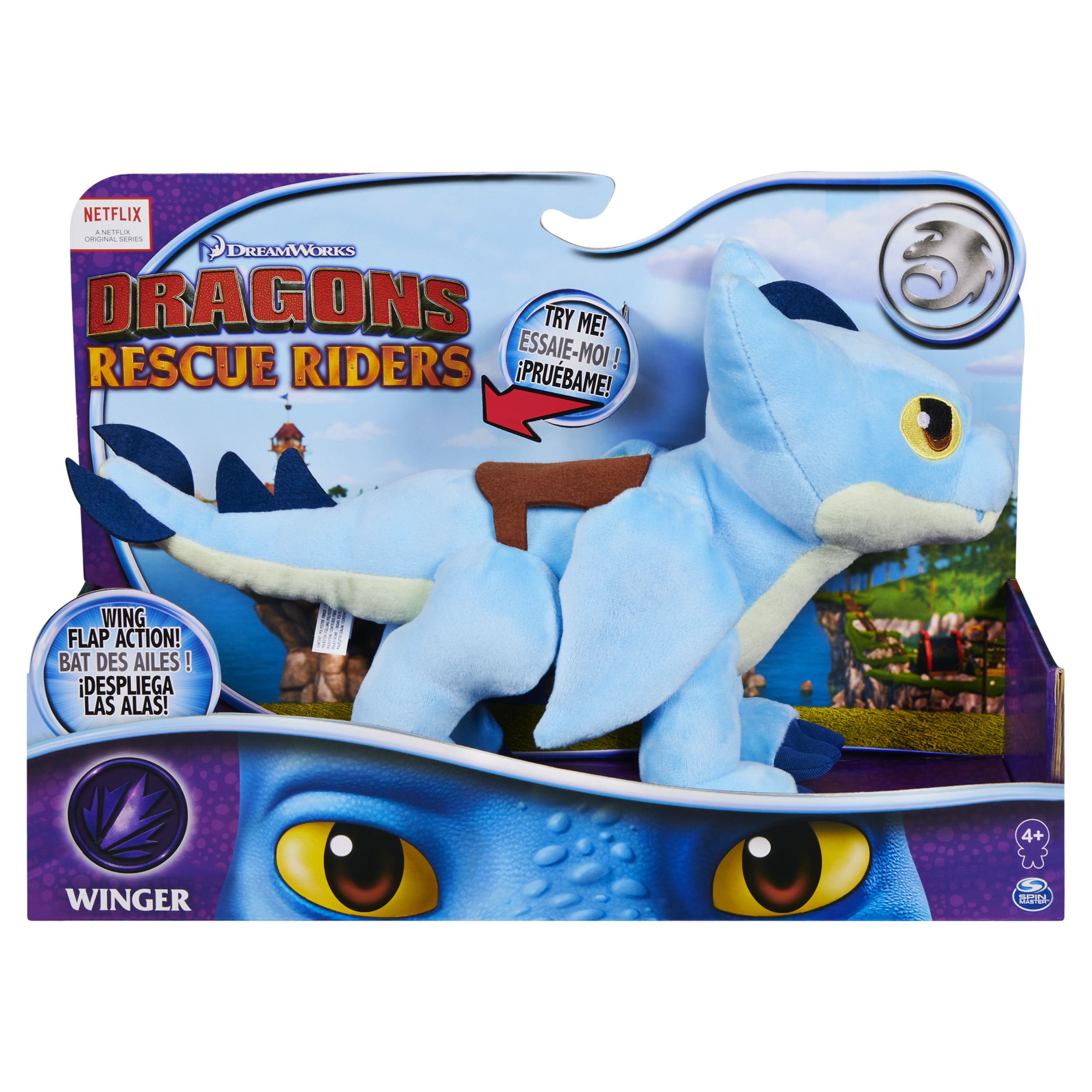 DreamWorks Dragons Rescue Riders, Deluxe Winger 15-inch Plush Dragon ...