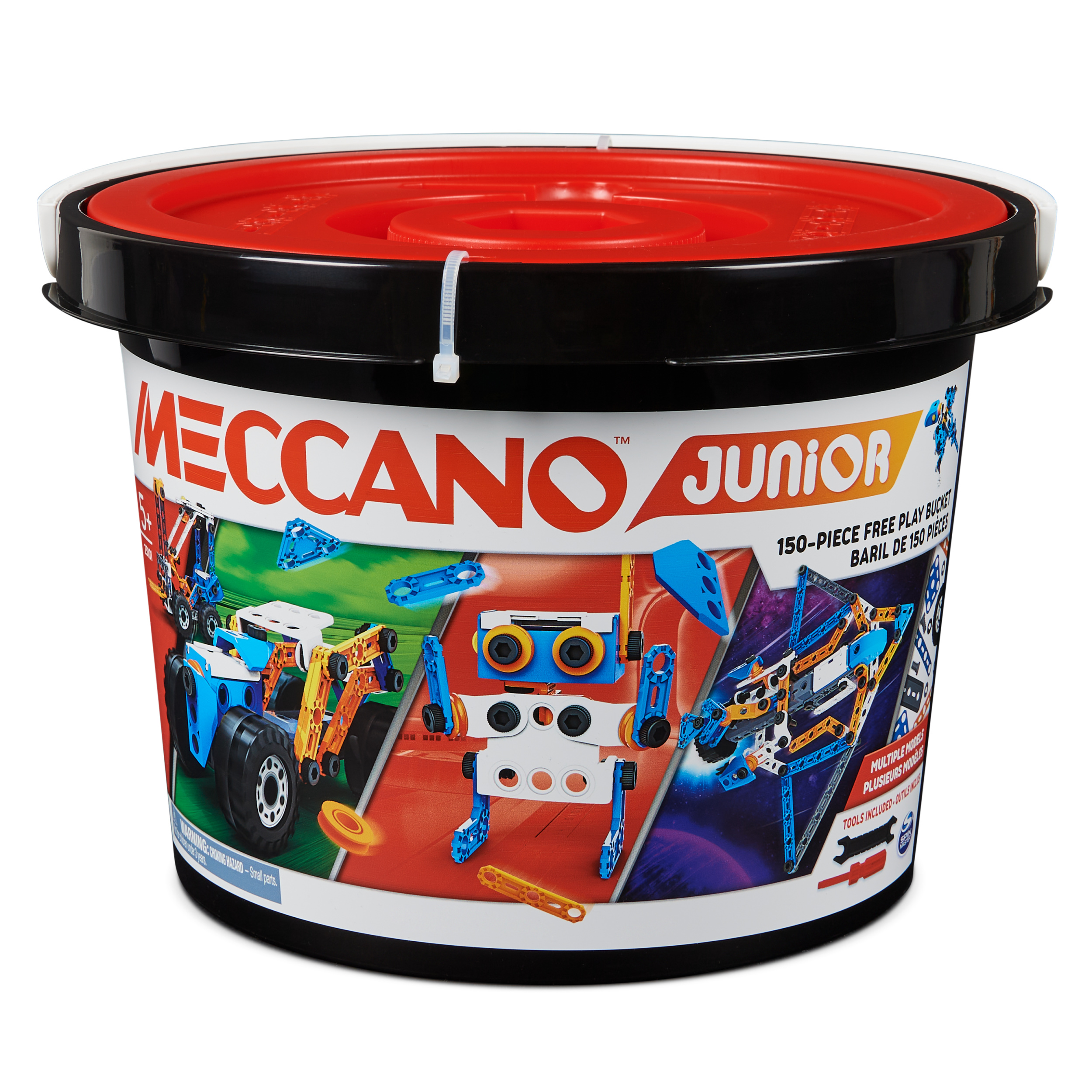 Meccano Junior, 150-Piece Bucket STEAM Model Building Kit