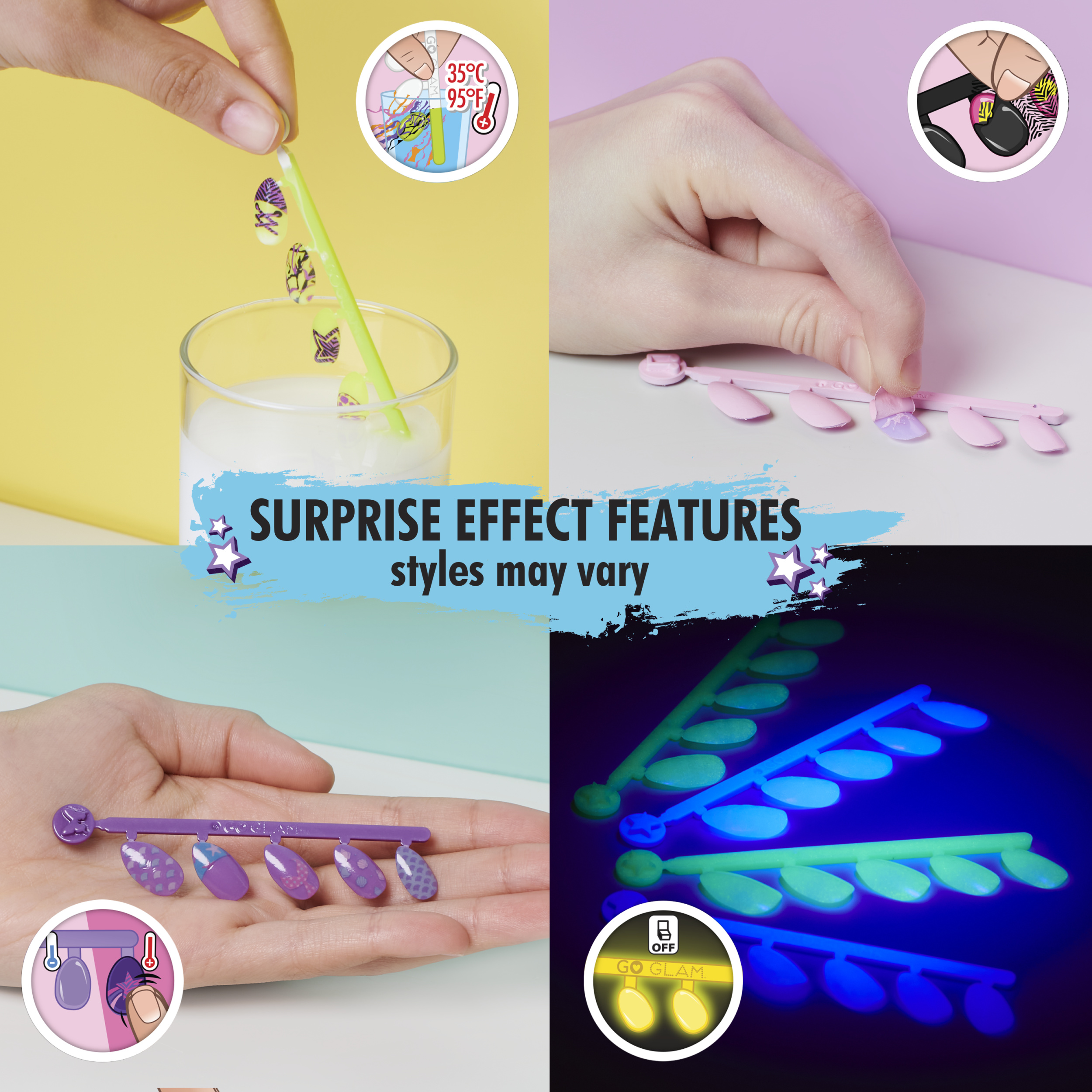 Cool Maker GO GLAM Nail Surprise Manicure Set with Surprise Feature Press on Nails and Polish Styles May Vary Nail Kit Kids Toys for Ages 8 and up Spin Master