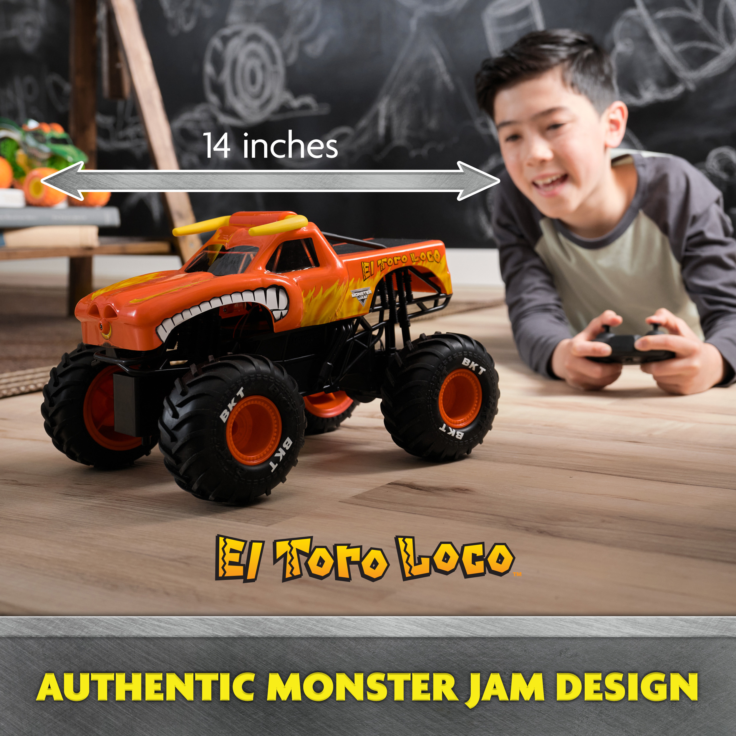 Monster Jam, El Toro Loco RC Monster Truck, 1:15 Scale | Spin Master