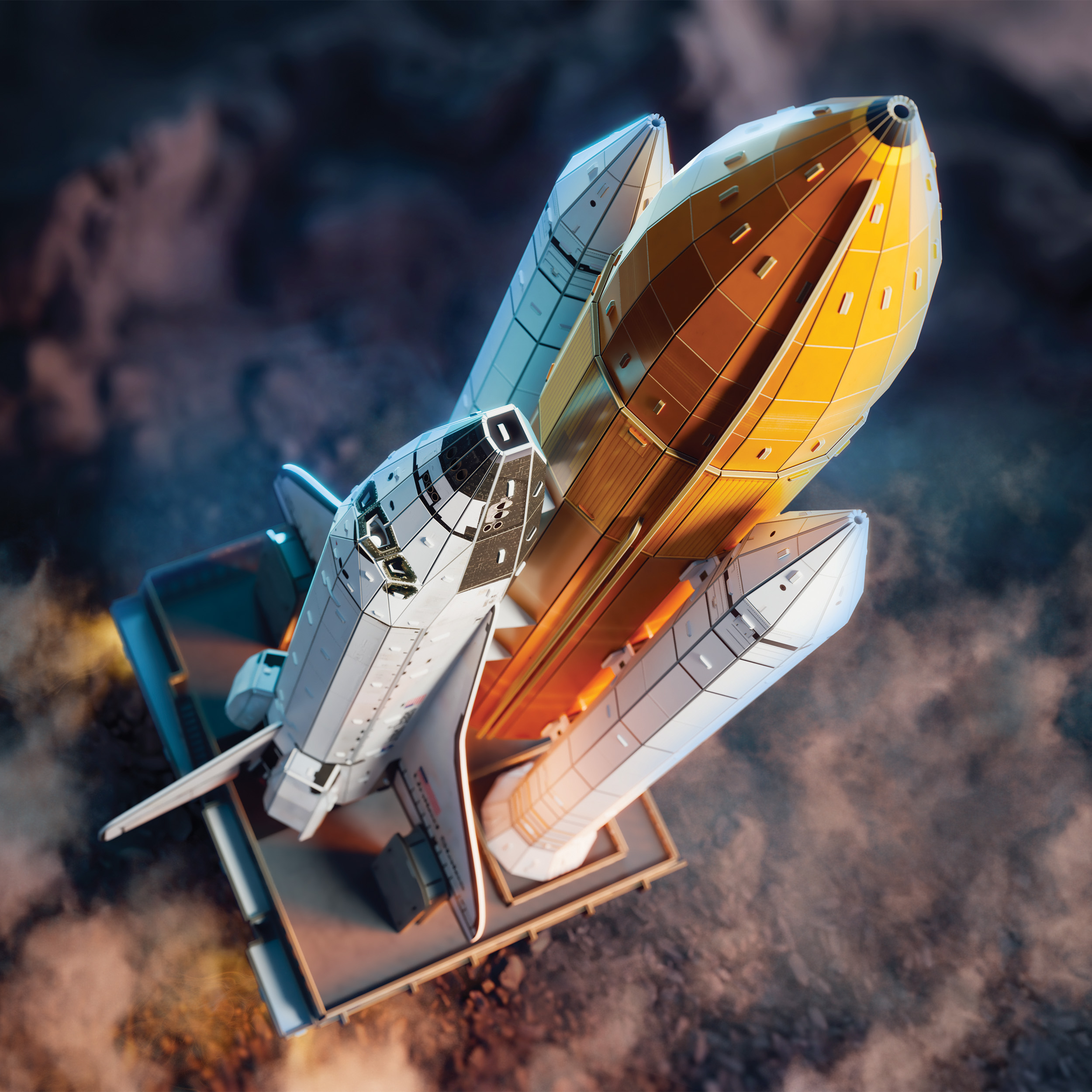 4D Build, Architect Series Space Shuttle 3D Model Kit with LED Lights ...