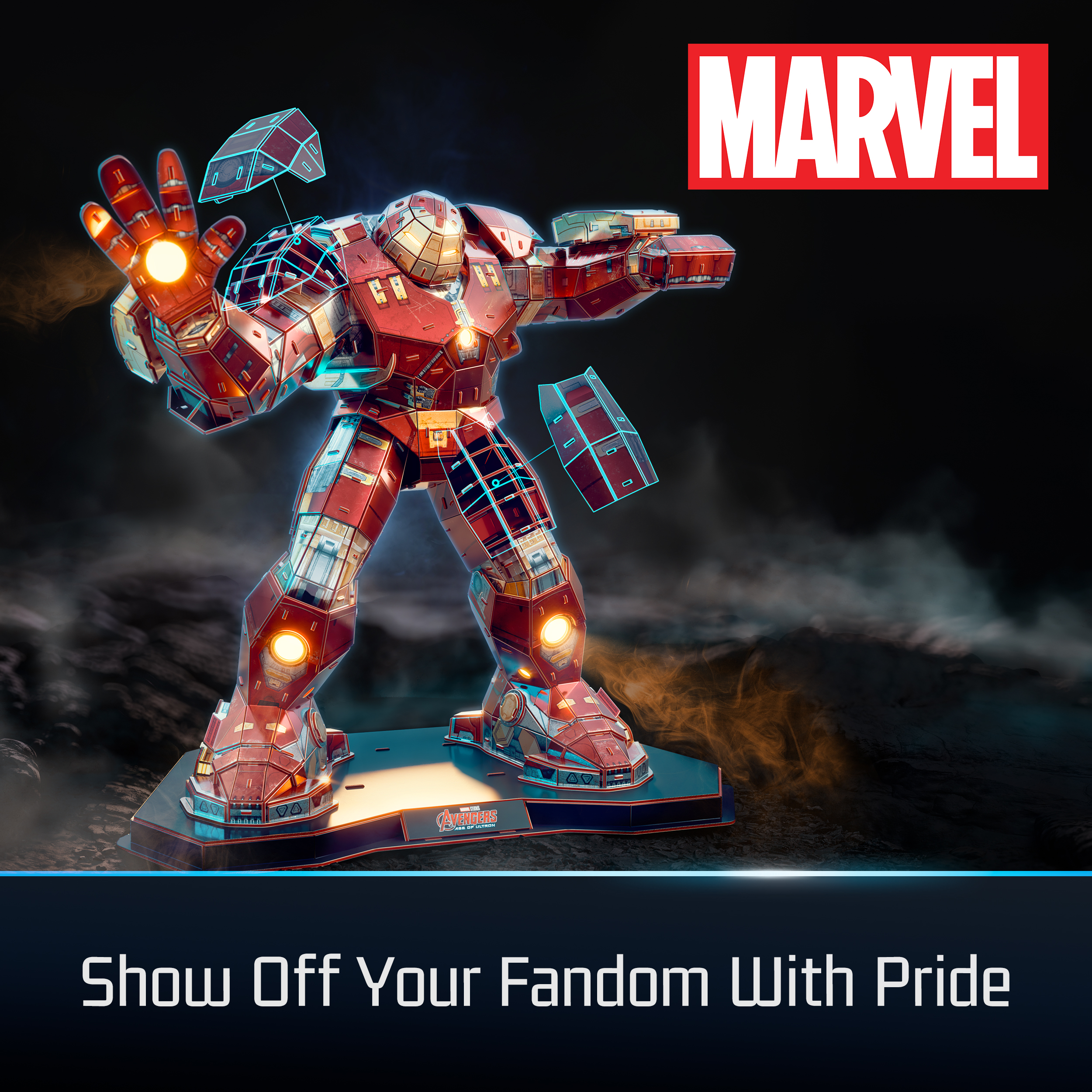 4D Build, Marvel Hulkbuster 3D Model Kit with LED Lights