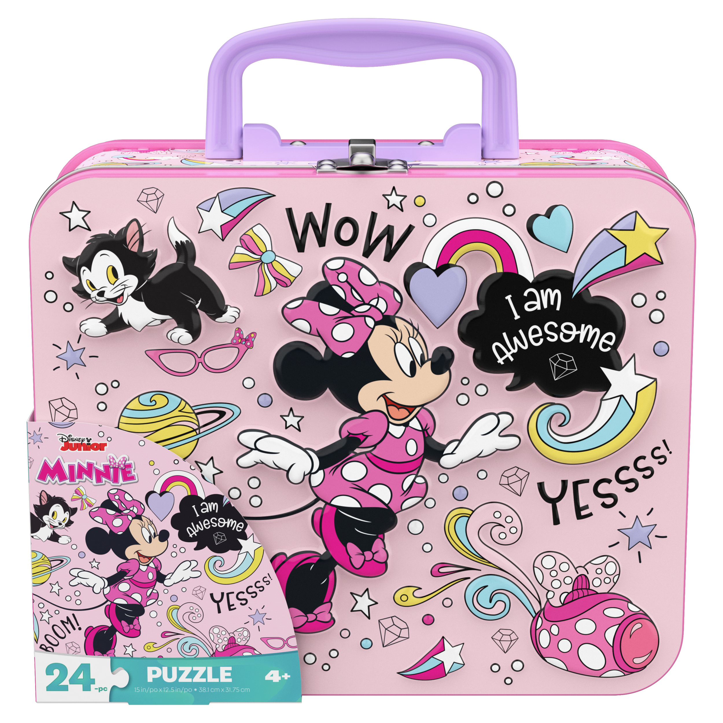 Minnie Mouse 24-Piece Puzzle in Tin with Handle, for Families and