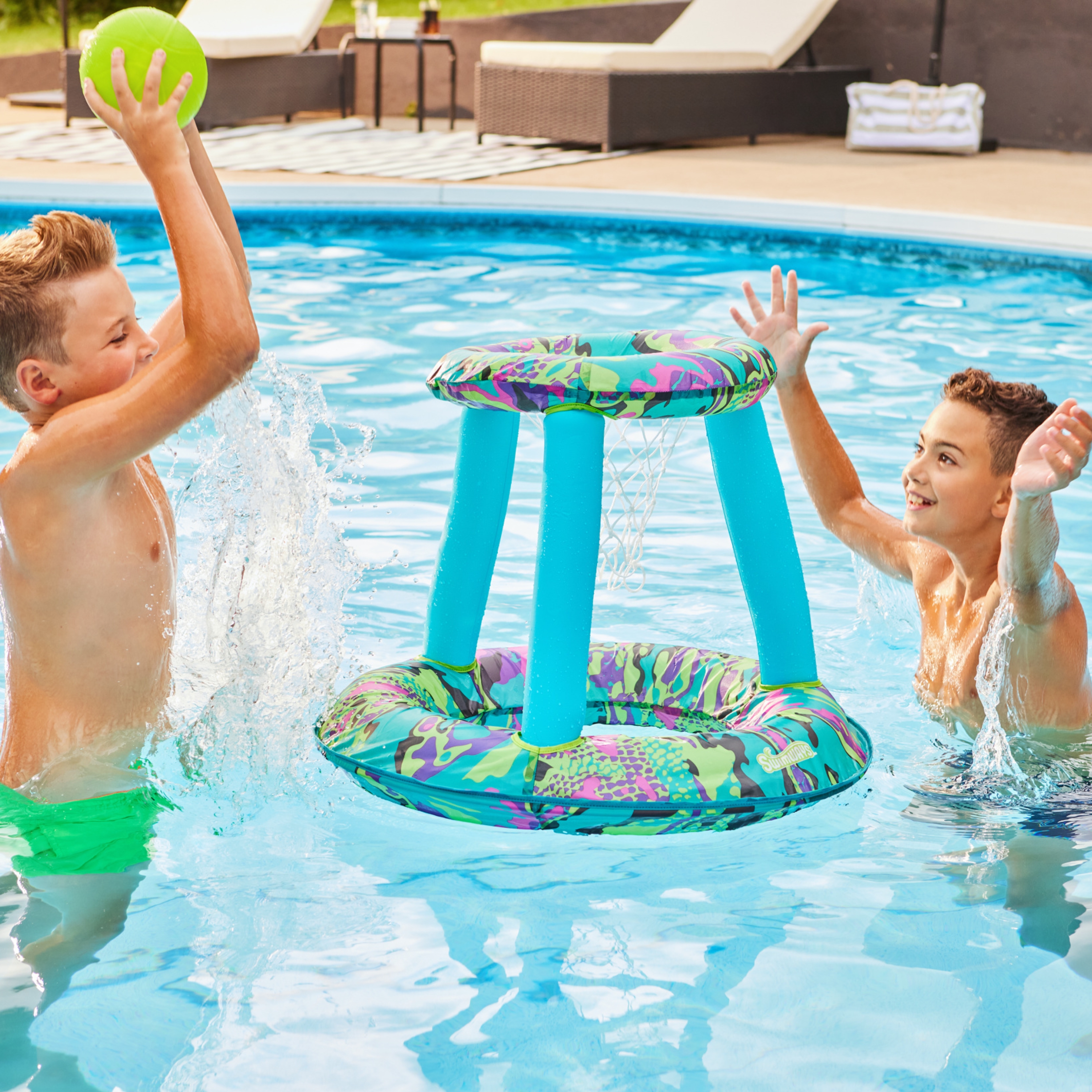 Swim Pool Games - Swimways - SquiDivers New 12059 : SwimWays Poolside Basketball Game : Toys \u0026 Games