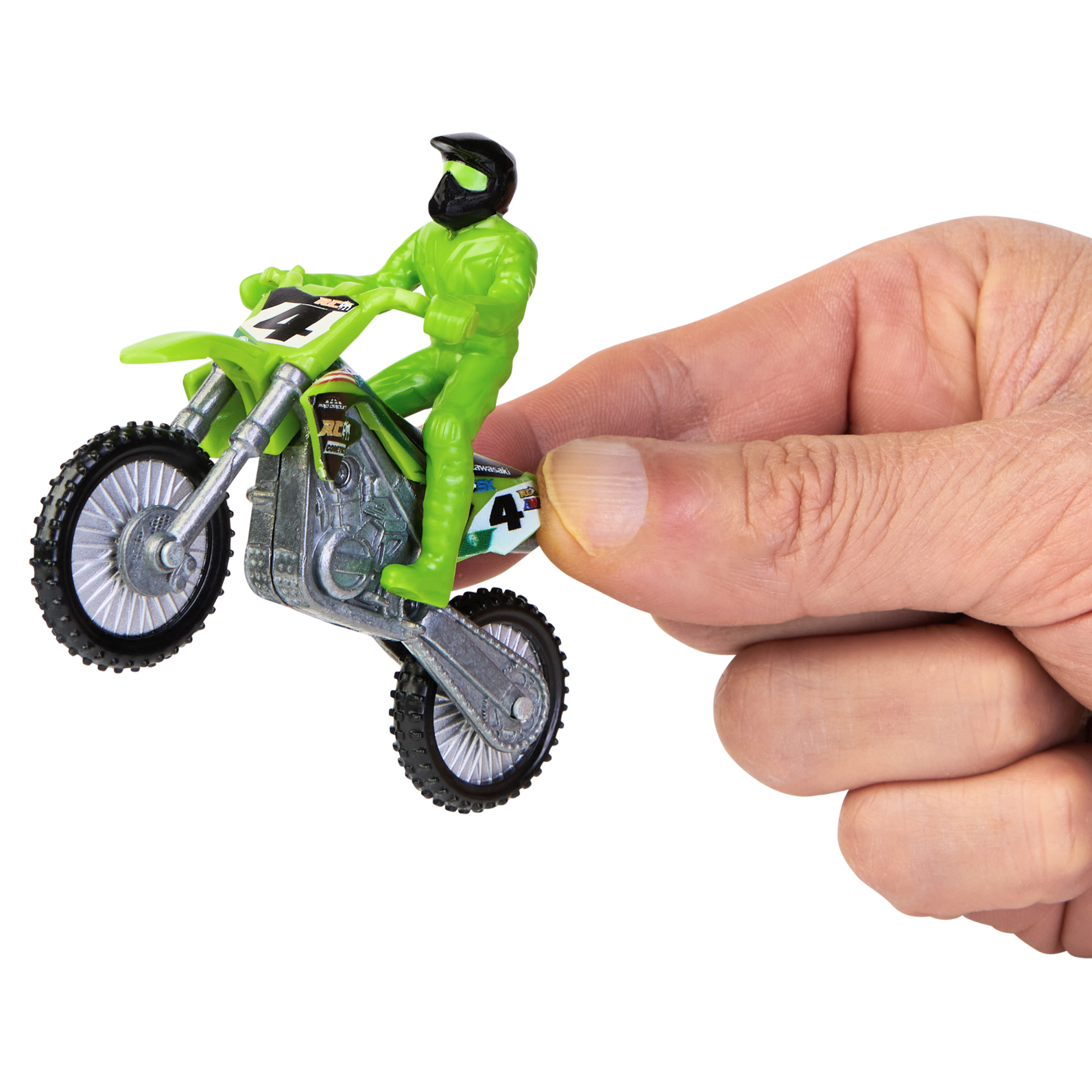 Supercross Authentic Ricky Carmichael 1 24 Scale Die Cast Motorcycle with Rider Figure for Kids and Collectors Ages 3 and up Spin Master